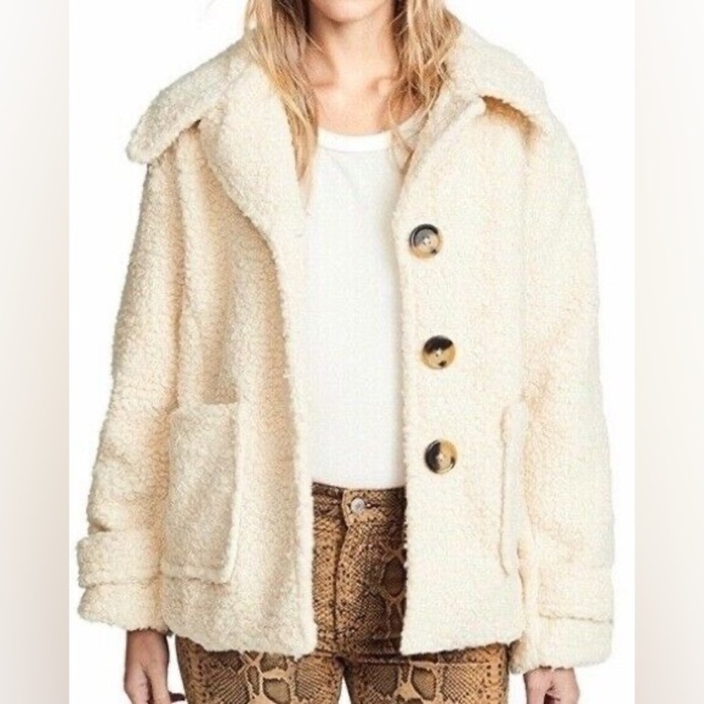 Free People So Soft Cozy Peacoat Ivory